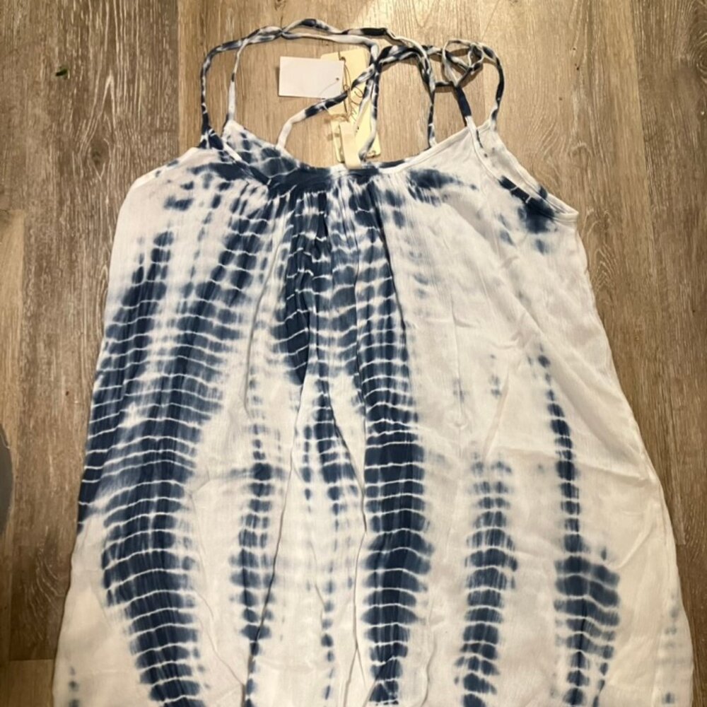 Tie-dye strappy swing dress coverup